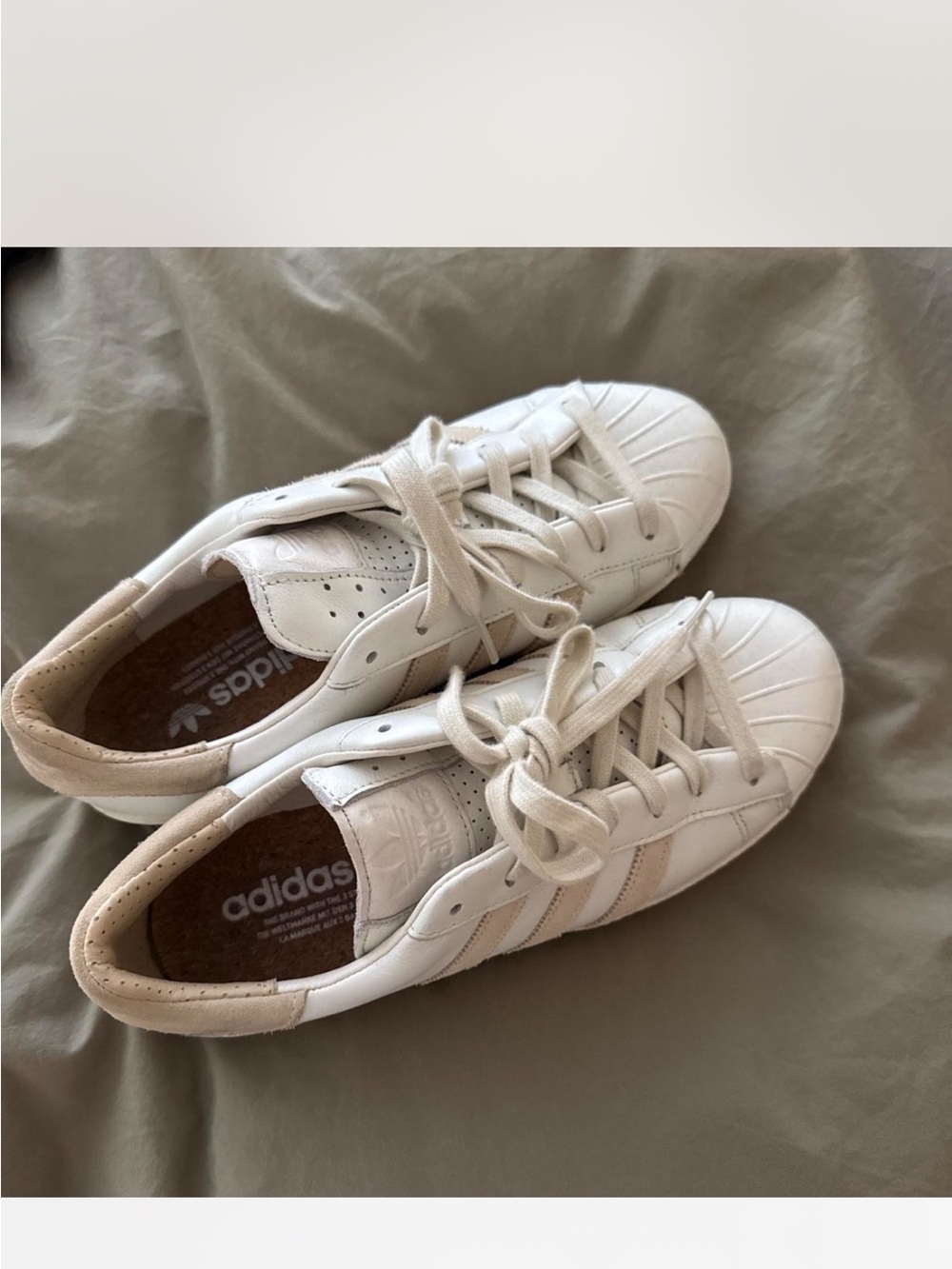 adidas White Sneakers with Cream Accents